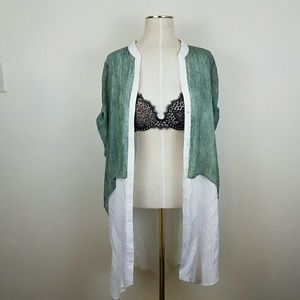 Green and white robe cover up size XL